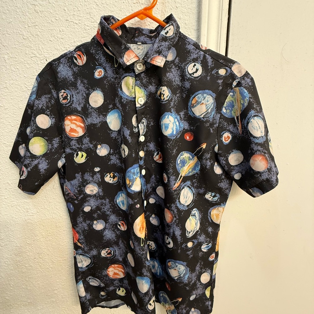 Colorful Planet Print Shirt from SHEIN